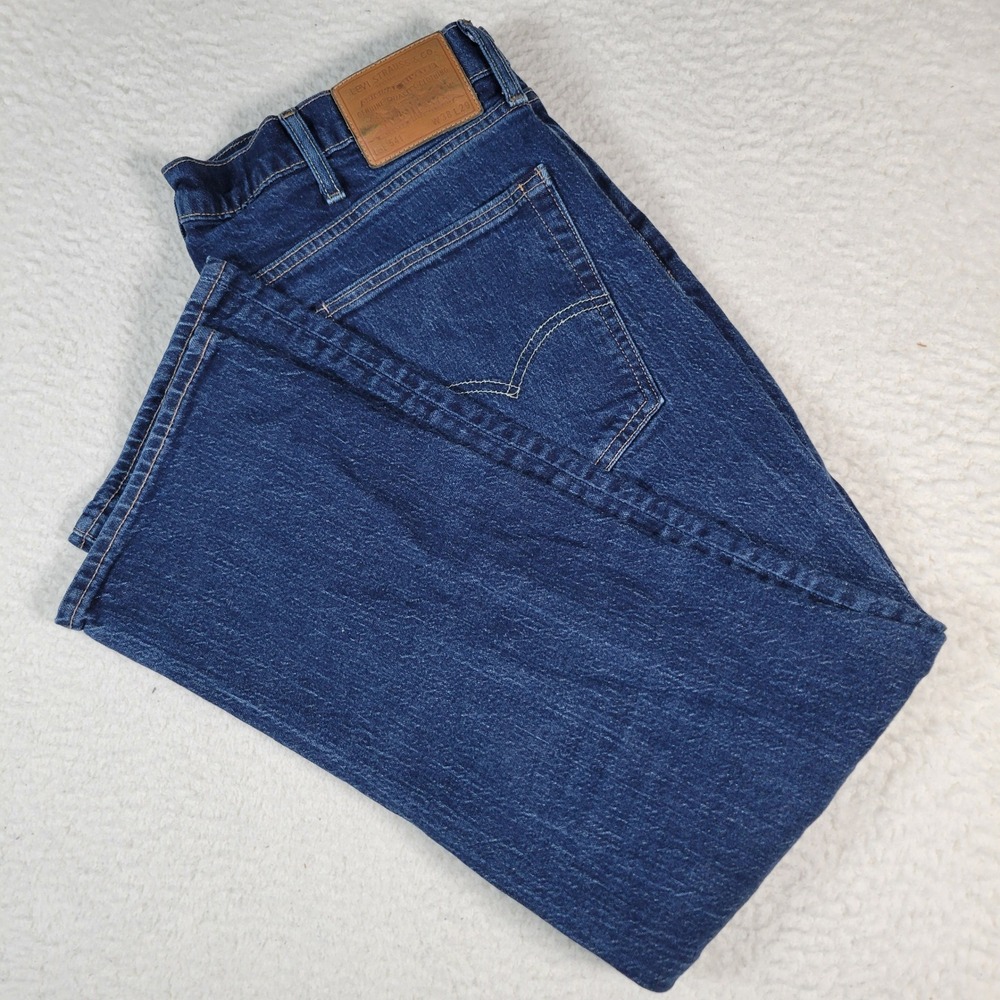 Levi's 541 Athletic Taper Mens 38x28 Dark Indigo Blue Denim Jeans 18181-0576